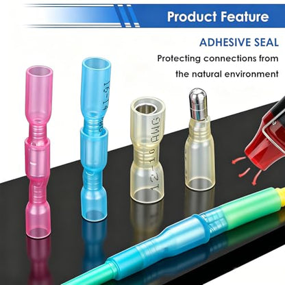 smseace 460PCS Heat Shrink Bullet Connectors Assortment Kit 22-10AWG Waterproof Bullet connectors Packed in Handheld Box for Automotive Boat Stereo Industrial Equipment - size: 460Pcs