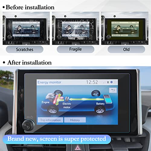 SKTU 2023 2024 2025 RAV4 Screen Protector for 2023-2025 Toyota RAV4/RAV4 Hybrid 8In Navigation Tempered Glass HD Clear 2023 2024 2025 RAV4 Accessories - color: 2023-2025 RAV4 8 Inch Tempered Glass