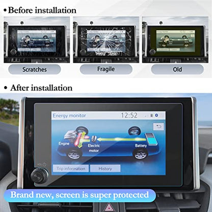 SKTU 2023 2024 2025 RAV4 Screen Protector for 2023-2025 Toyota RAV4/RAV4 Hybrid 8In Navigation Tempered Glass HD Clear 2023 2024 2025 RAV4 Accessories - color: 2023-2025 RAV4 8 Inch Tempered Glass