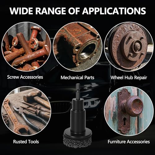 Wheel Hub Cleaning Tool, Hub Resurfacing Kit, Brakewheel Stud Cleaner With 7 Pads, Used For Quickly Removing Rust From Studs And Brake Discs, Supports Electric Drills And 1/2-Inch Impact Wrenches