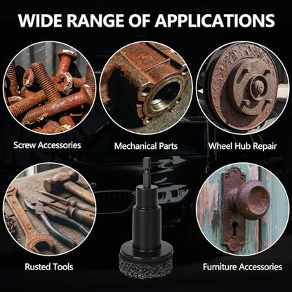Wheel Hub Cleaning Tool, Hub Resurfacing Kit, Brakewheel Stud Cleaner With 7 Pads, Used For Quickly Removing Rust From Studs And Brake Discs, Supports Electric Drills And 1/2-Inch Impact Wrenches