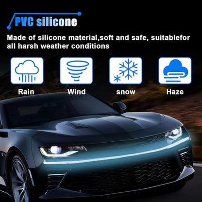 71 Inch Exterior Car LED Hood Light Strip, 12V LED Strip Light, Blue - color: Blue