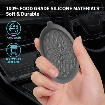 ME.FAN Car Cup Coasters [4 Pack] Silicone Cars Coasters - Universal Non-Slip Recessed Interior Accessories - Cup Holder Inserts Deep Grey - color: 4pack-deep Grey