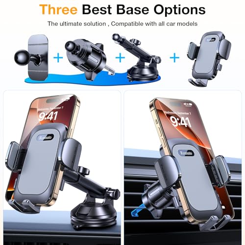 Romuto Phone Holders for Your Car Phone Holder Mount【90+LBS Suction Cup】 - color: Gray