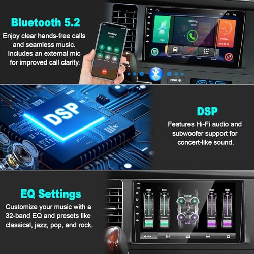 4+64GB Car Radio for Toyota Sienna 2015-2017 with Wireless Carplay & Android Auto, Android 13 IPS HD Car Stereo with Voice Control Bluetooth 5.2 FM RDS DSP EQ SWC GPS WiFi Backup Camera - color: For Sienna 2015-2018