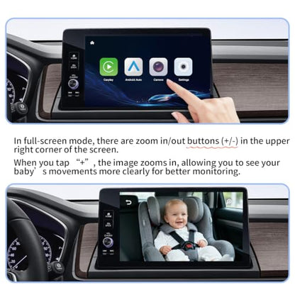 Baby Car Camera with Wireless CarPlay & Android Auto Adapter