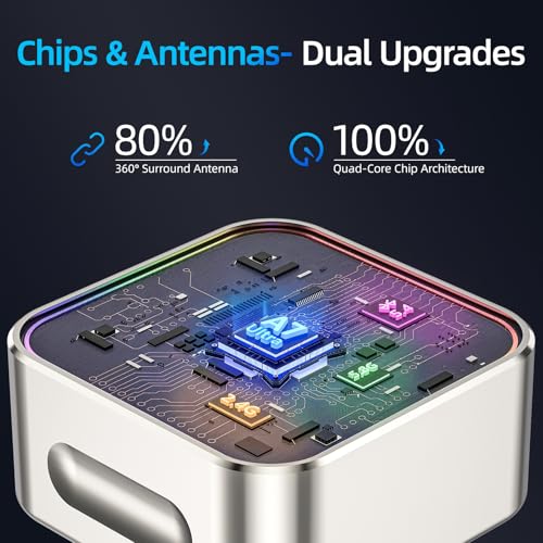 Wireless Apple CarPlay Adapter, 5.8G Quad-Core Chip No Latency, Aerospace Silicone Cooling, Zn-Alloy & Diamond Panel, Plug & Play Wired to Wireless CarPlay Adapter