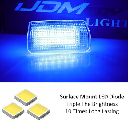 iJDMTOY Ultra Blue 18-SMD Full LED Under Side Door Courtesy Lights Compatible with Toyota 2022-up Tundra, 2023-up Sequoia, Compatible with Lexus 2024-up GX550, Replace OEM Single LED Lamp - style: Blue