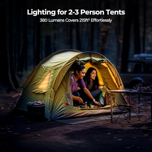 BougeRV Camping Light AL01, Movable Area Rechargeable Lantern Tent, Magenta - color: Magenta