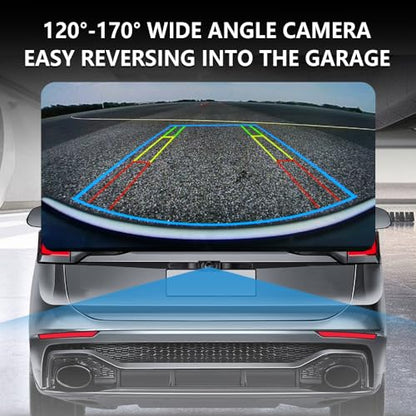 Back Up Camera for Cars with 8 Light,SD Night Vision License Plate Backup Camera with 170° Wide Angle,Universal Rear View Camera for Cars Includes Mounting Accessories