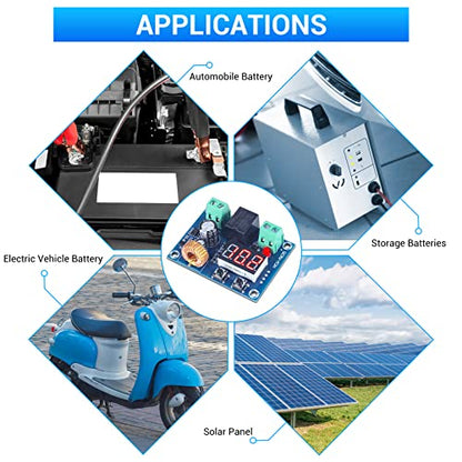 2 PCS Digital Low Voltage Protector, ICSTATION DC 12-36V 20A Low Voltage Cutoff Disconnect Switch Over-Discharge Protection Module for Lead Acid Lithium Battery Solar Panel Lighting System