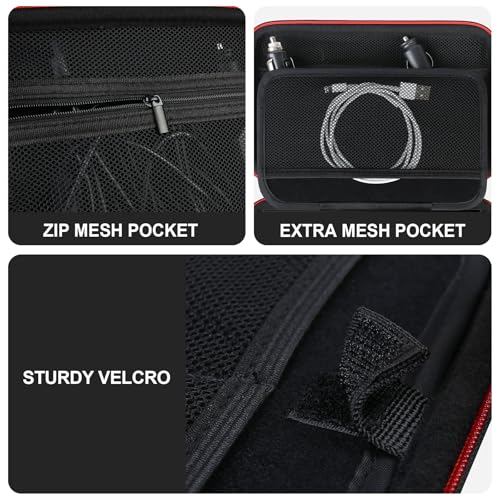 Hard GPS Case for Garmin dēzl OTR1010/ dēzl OTR1000/ RV 1095/ dēzl™ OTR1020/ RV 1090, 10-inch GPS Truck Navigator Storage Case with Mesh Pocketfor Vehicle Power Cable USB Cable, Black