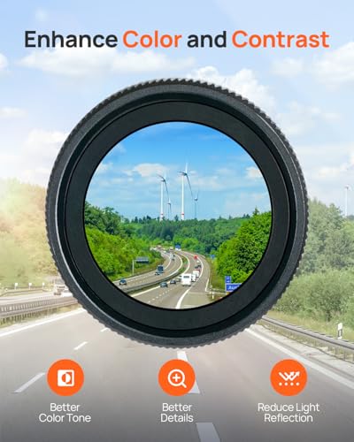 70mai Magnetic CPL Filter for 4K Omni X800 Dash Cam - Anti-Glare Polarizing Lens with Snap-On Design, Scratch-Resistant & Enhance Clarity (for X800 Only)