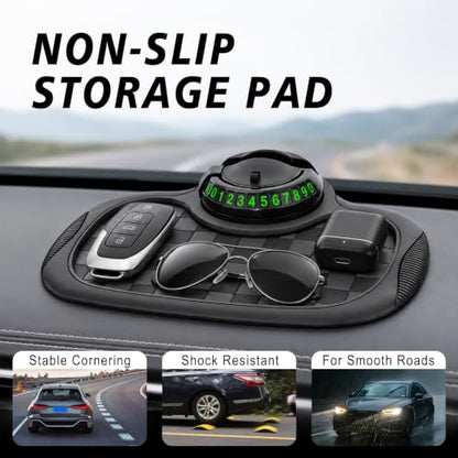 Car Anti-Slip Mat, 360° Rotating Universal Phone Holder for Car Dashboard - color: Black & Gray