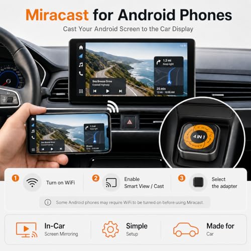 CarPlay Screen Mirroring Adapter, AirPlay & Miracast 4-in-1 - color: Shadow Grey