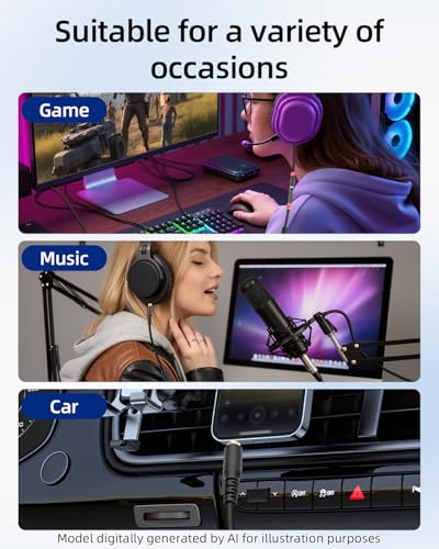 3.5mm AUX Audio Extension Cable, Audio Jack Extender, 1/8" Male to Female Headphone Extension Auxiliary Cable with 6.35mm Male Adapter for Smartphones,Headphones,Tablets(6.5FT/2M) - style: male to female