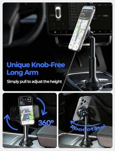 LISEN for Qi2.2 25W Cup Holder Phone Holder,Cooling Fan,95W Fast Adapter - color: Graphite