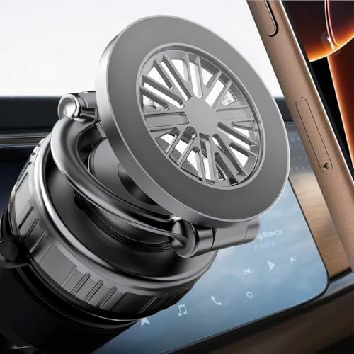 Magnetic Vacuum Car Phone Holder 360° Adjustable Foldable - color: Grey, size: GY-X25