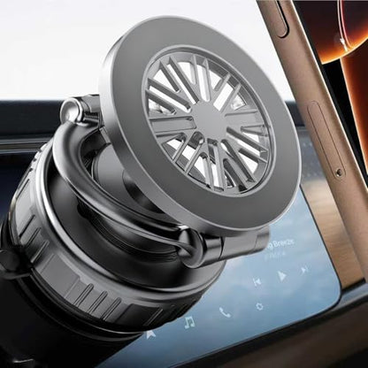 Magnetic Vacuum Car Phone Holder 360° Adjustable Foldable - color: Grey, size: GY-X25