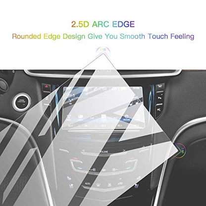 SKTU Screen Protector Foils for 2015-2019 Cadillac XTS CUE infotainment interface 8In Navigation Display Tempered Glass 9H Hardness Anti Glare HD Clear Chevrolet LCD GPS Touch Screen Protective Film - color: 2015-2019 XTS 8In
