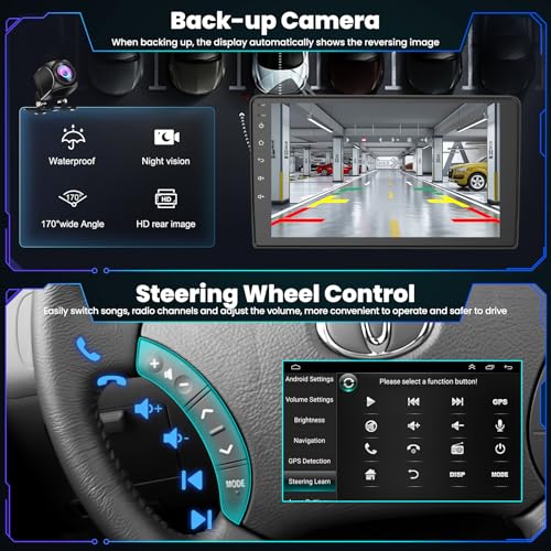 Car Radio for Toyota Highlander 2000-2007 Head Unit with Wireless Carplay&Android Auto,4+64GB 9 Inch Car Stereo with Voice Control GPS SWC FM DSP WiFi Bluetooth 5.2 Backup Camera Mirror Link - color: For Highlander 2000-2007