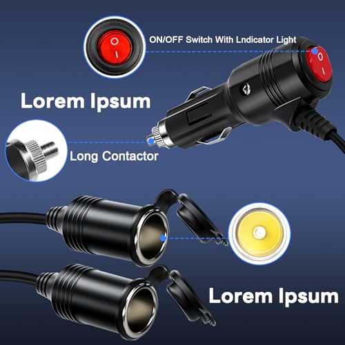 Cigarette Lighter Splitter 12V Dual Socket Adapter - size: 2 Ports
