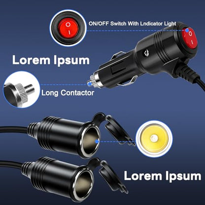 Cigarette Lighter Splitter 12V Dual Socket Adapter - size: 2 Ports