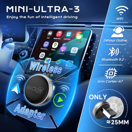 Carlinkit MINI Ultra 3 Wireless CarPlay Adapter for iPhone & Android Phone