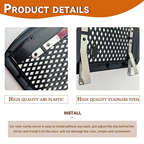 Universal Vanity Mirror - Clip-on Rear View Sun-Shading Cosmetic Mirror for Truck SUV, Car Accessory