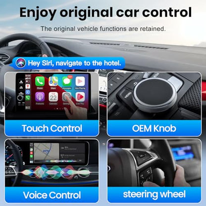 MMB Wireless CarPlay Adapter for iPhone＆Android Auto, Fast Auto-Connect, WiFi 6, Bluetooth 5.4, Convert Wired to Wireless, No Delay, USB-C/USB-A/Extension Cable, Compatible with iOS10+/Android 11+ - color: Ultra Orange