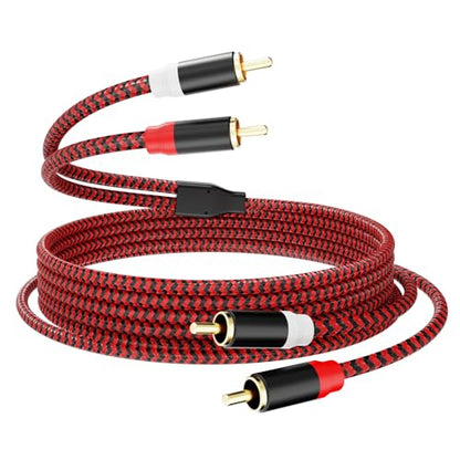 RCA Cable 40Ft,2Rca Male to 2-RCA Male Audio Stereo Subwoofer Cable [Hi-Fi Sound] Nylon-Braided Auxiliary Audio Cord for Home Theater, HDTV, Amplifiers, Hi-Fi Systems,Speakers and etc(40Ft/12M) - size: 40Ft/12M
