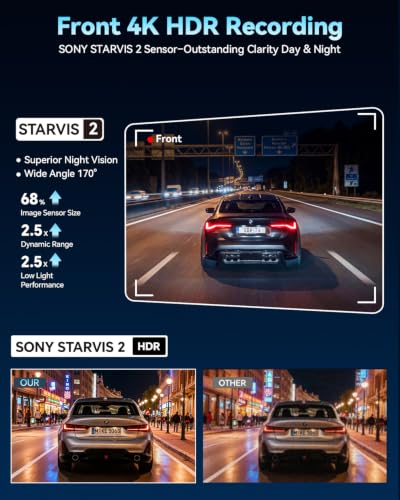 OVAMAN Front-Only 4K STARVIS 2 Dash Cam for 2017-2025 Lexus is 200t, is 300/350 AWD F Sport (3rd Gen/XE30), OEM Hidden Camera, WiFi App, Parking Hardwire Kit, 64GB Card