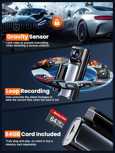 Affver 4K+2.5K Dash Cam Front and Rear, Built-in 5G WiFi 6 GPS Dual Dashcam