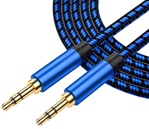 Aux Cord 4 ft - Nylon Braided 3.5mm Audio Cable for Car Stereo, Aux Cable for Headphones, Speakers - size: 4ft