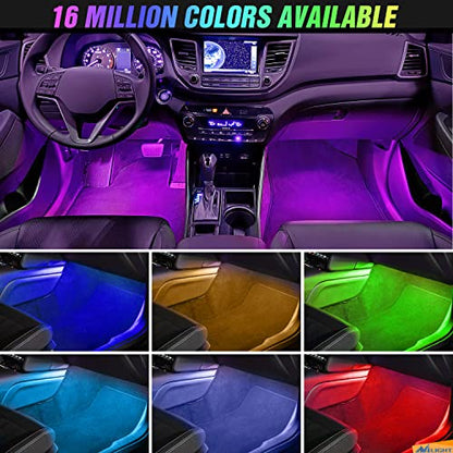 Nilight RGB LED Car Interior Stripe Light with APP Control Multicolor Music Sync Mode Waterproof Car Under-Glow Lighting Lamp Kits Universal Cars Truck ATV UTV - color: APP RGB Lights
