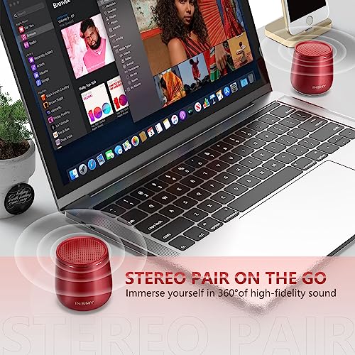INSMY Small Bluetooth Speaker, Waterproof Mini Portable Wireless Speakers - color: 1-Red