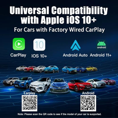Wireless CarPlay & Android Auto Adapter, Convert Wired to Wireless - color: Dark Grey