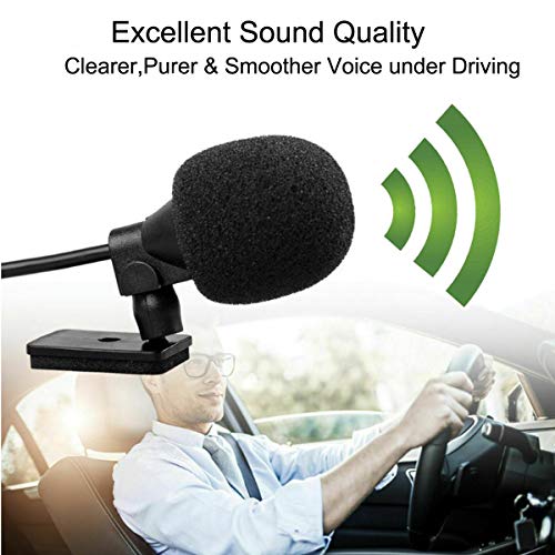 3.5mm Microphone HD Voice Assembly Car Radio Mic Replacement for Kenwood Boss JVC Sony Jensen Alpine for Car Vehicle Head Unit Enabled Stereo DVD GPS (9.85 Feet Cable)