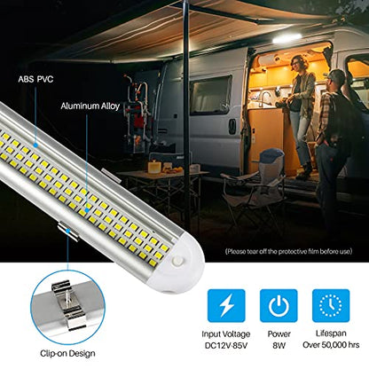 12v LED Interior Light Bar，CT CAPETRONIX 120LEDs 1500LM 8W DC 12 Volt led Strip Lights with ON/Off Switch，for Enclosed Cargo Trailer, Car RV Van Truck Lorry Camper Boat Caravan Motorhome (10Pack)