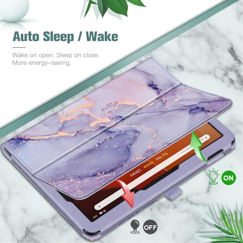 Fintie Folio Case for Amazon Fire HD 10 & 10 Plus 13th/11th Gen 2023/2021 - color: lilac marble