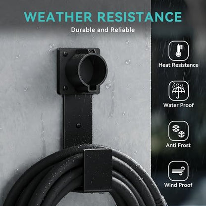 EV Charger Holder-J1772 Connector, Nozzle Holster Dock and J-Hook Combination, EV Cable Holder Wall-Mount Electric Vehicle Charger. - size: For J772