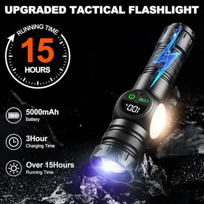 iodoo 4 in 1 Rechargeable 6500K / 395nm UV Flashlight Dimming Stepless