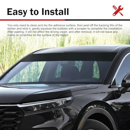 5% VLT Windshield Sun Visor Tint Film, 2 Pack 59x7.87 Inch Sun Shade Strip, Heat UV Block Anti Glare Light Reduction Auto Window Accessory (Black #B)
