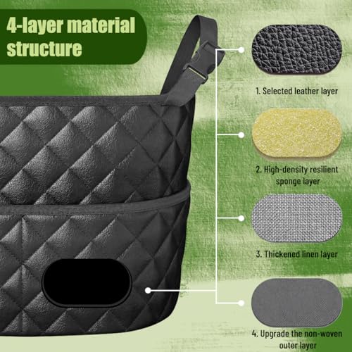 Car Purse Holder Between Seats, Leather Vehicle Front Seat Handbag Organizer Pocket, Automotive Interior Hanger Storage Pouch Holder, Universal for SUV Automobile Truck (Pocket Compartment) - size: Pocket