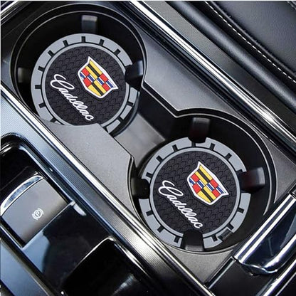 Car Cup Holder Coaster for Cadillac Escalade CT4 CT5 CT6 ATS CTS SRX XT5 Recessed Silicone Cupholder Coaster Interior Accessories 2.75in 2Pack - color: Gray-02