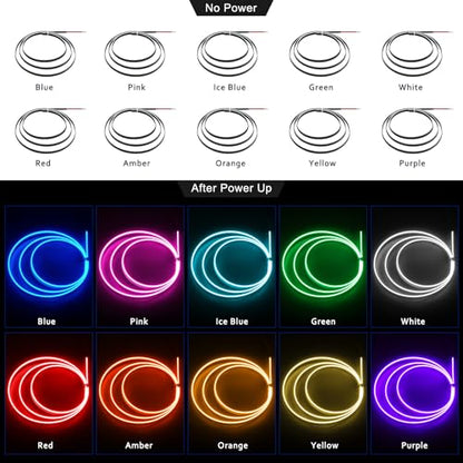 Acrylic Interior Car LED Strip Light with 6mm Sewing Edge - 43.3 inches Ambient Lighting Kits, Neon LED Strip Light(110CM/43.3IN, Orange) - color: 110CM/43.3IN, Orange