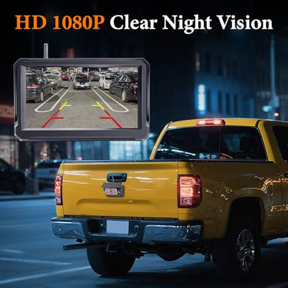 Magnetic Wireless Backup Camera for Truck: Strong Magnet, Portable - size: 5 Inch Monitor