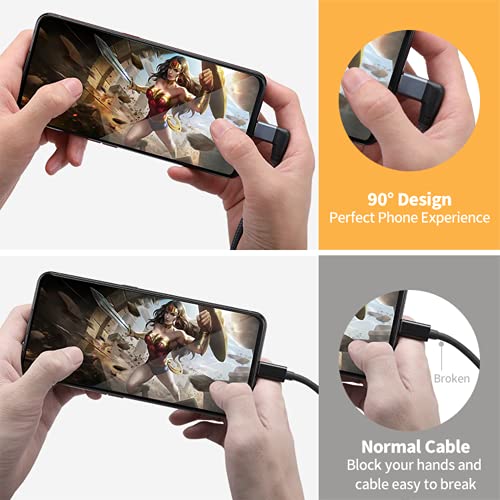 Right Angle USB C Extension Cable 0.6FT 2Pack, USB-C 3.2 Male to Female - color: GRAY, size: 0.6FT(2PACK)