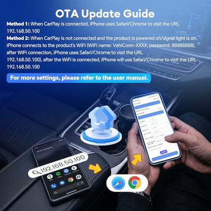 Carlinkit 4.0 Wireless CarPlay & Android Auto Adapter, Plug & Play, 2 in 1 - Fit for Factory Wired CarPlay Cars from 2015 to Now, No Latency, Online Upgrade, Auto-Connect After Set