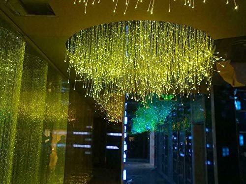 AZIMOM 50pcs PMMA Plastic Flash Point Fiber Optic Strands Light Side Glow Curtain Waterfall Optical 0.04in 6.5ft Fiber Cables for LED Light Engine Driver Source - size: 50pcs*0.04in*6.5ft